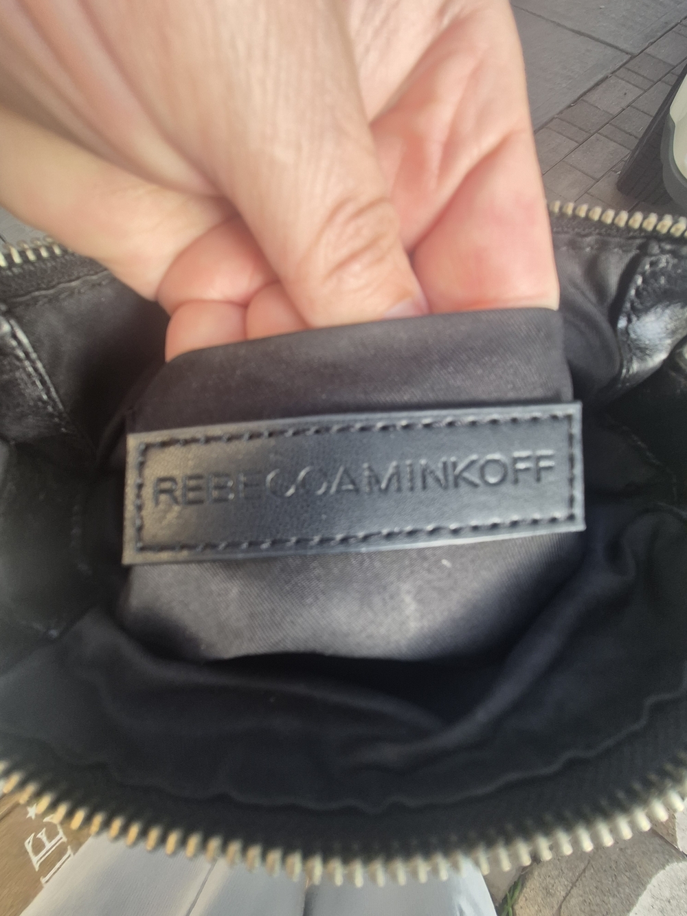 Rebecca Minkoff Black Leather Vanity Saddle Crossbody Bag - Picture 10 of 14